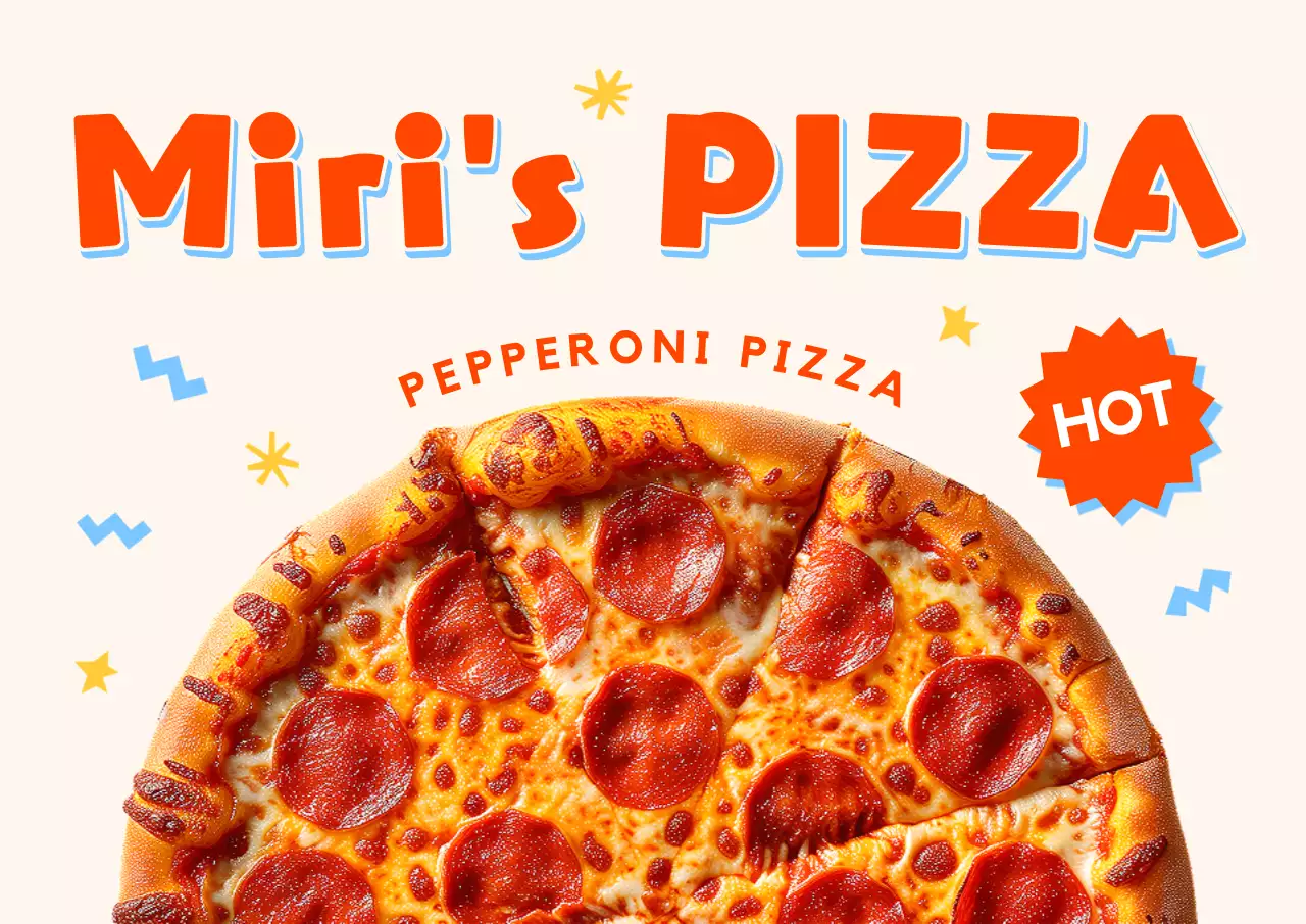 팝한 디자인의 피자 입체 포스터