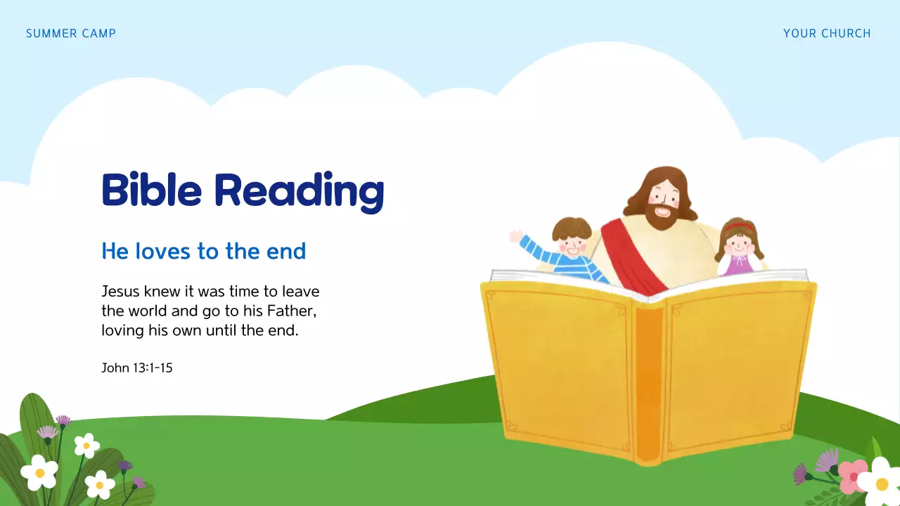 Blue Simple Bible Schedule Presentation