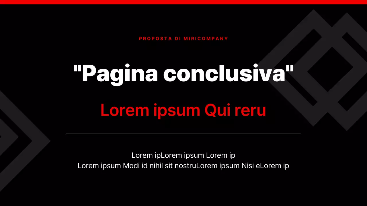 Semplice presentazione aziendale in rosso e nero