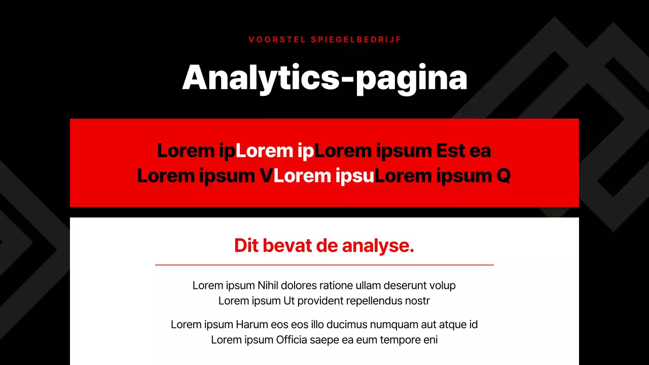 Eenvoudige bedrijfspresentatie in rood en zwart