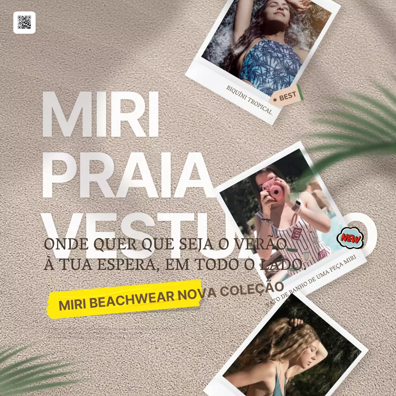 Promover fatos de banho tropicais de verão em bege e verde