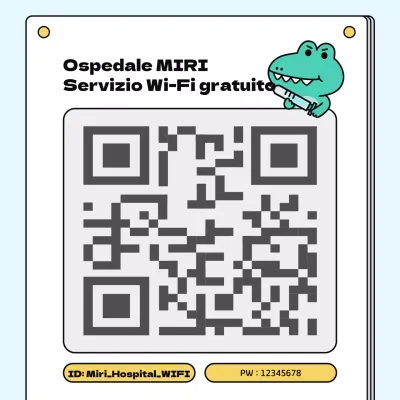 Promuovete il vostro servizio Wi-Fi gratuito con una semplice combinazione di colori menta e azzurro.