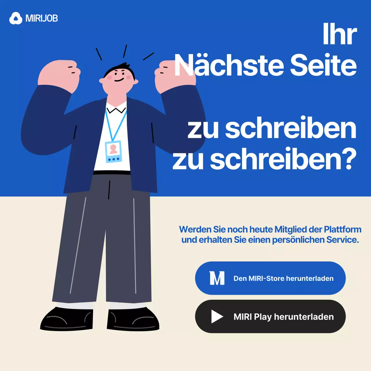Bewerben Sie Ihre Job-Matching-Plattform mit blauen und weißen Akzenten