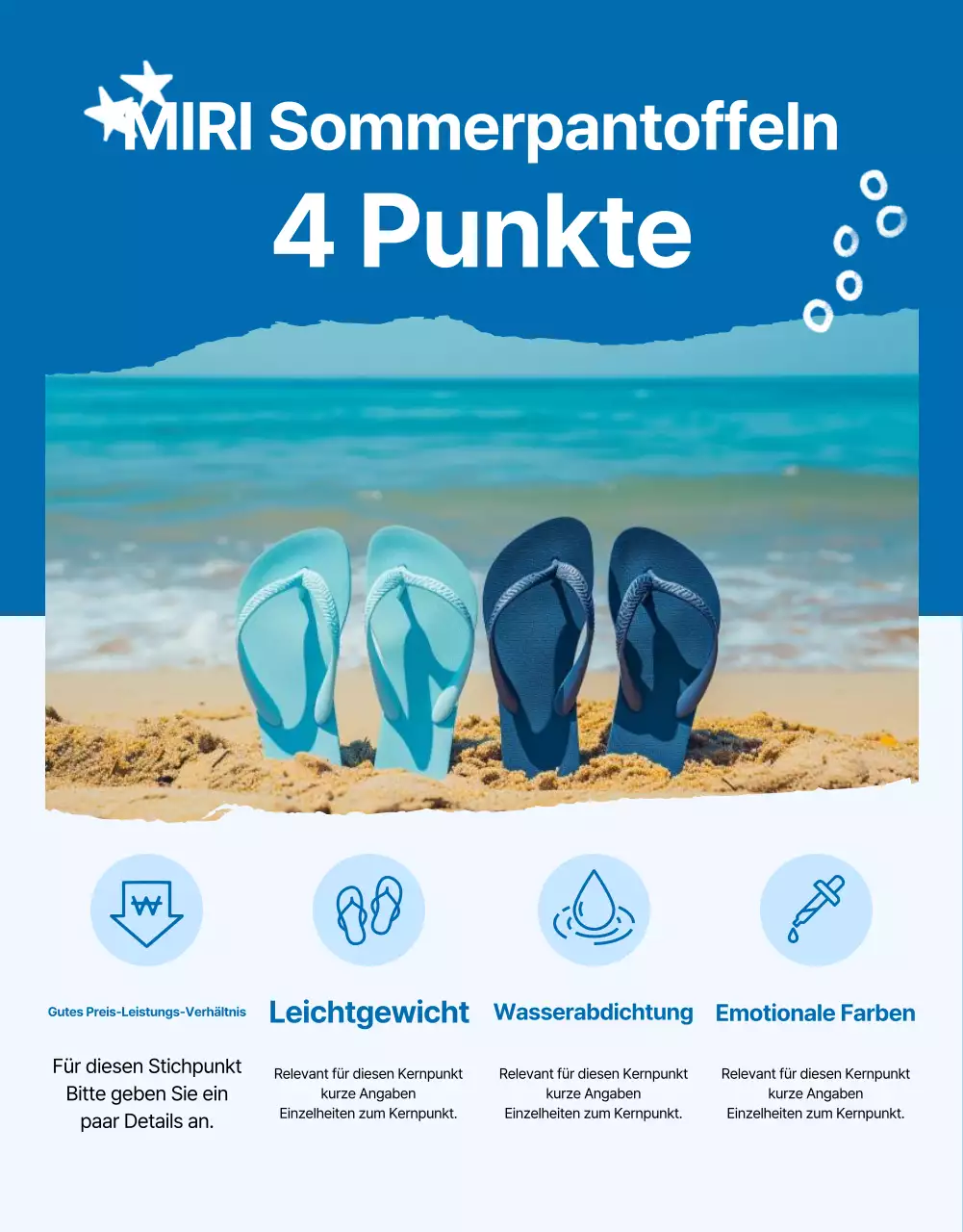 Eine einfache Einführung in den saisonalen Verkauf in Marineblau und Weiß