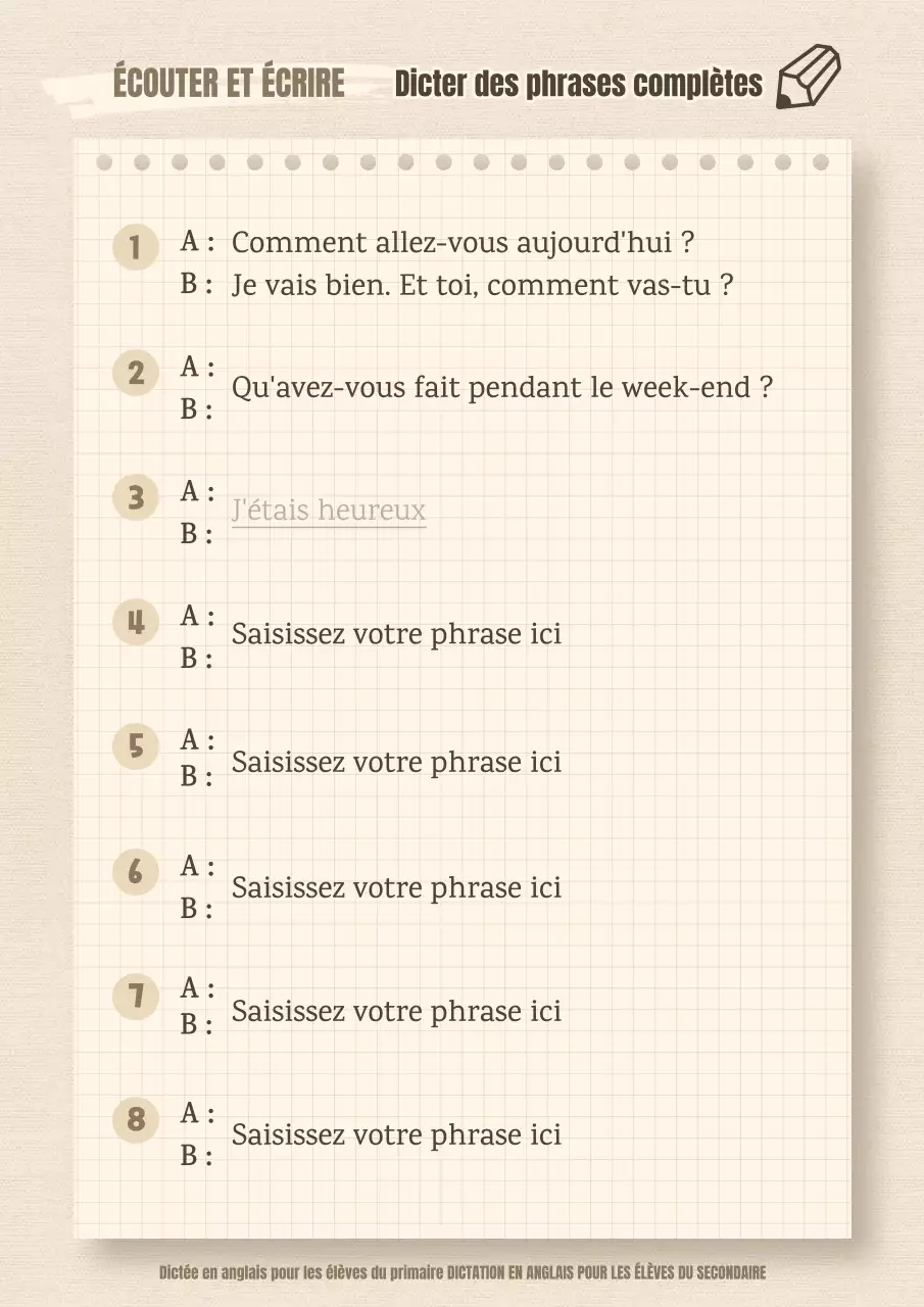 Ressources d'évaluation de l'écoute simple en ivoire et beige