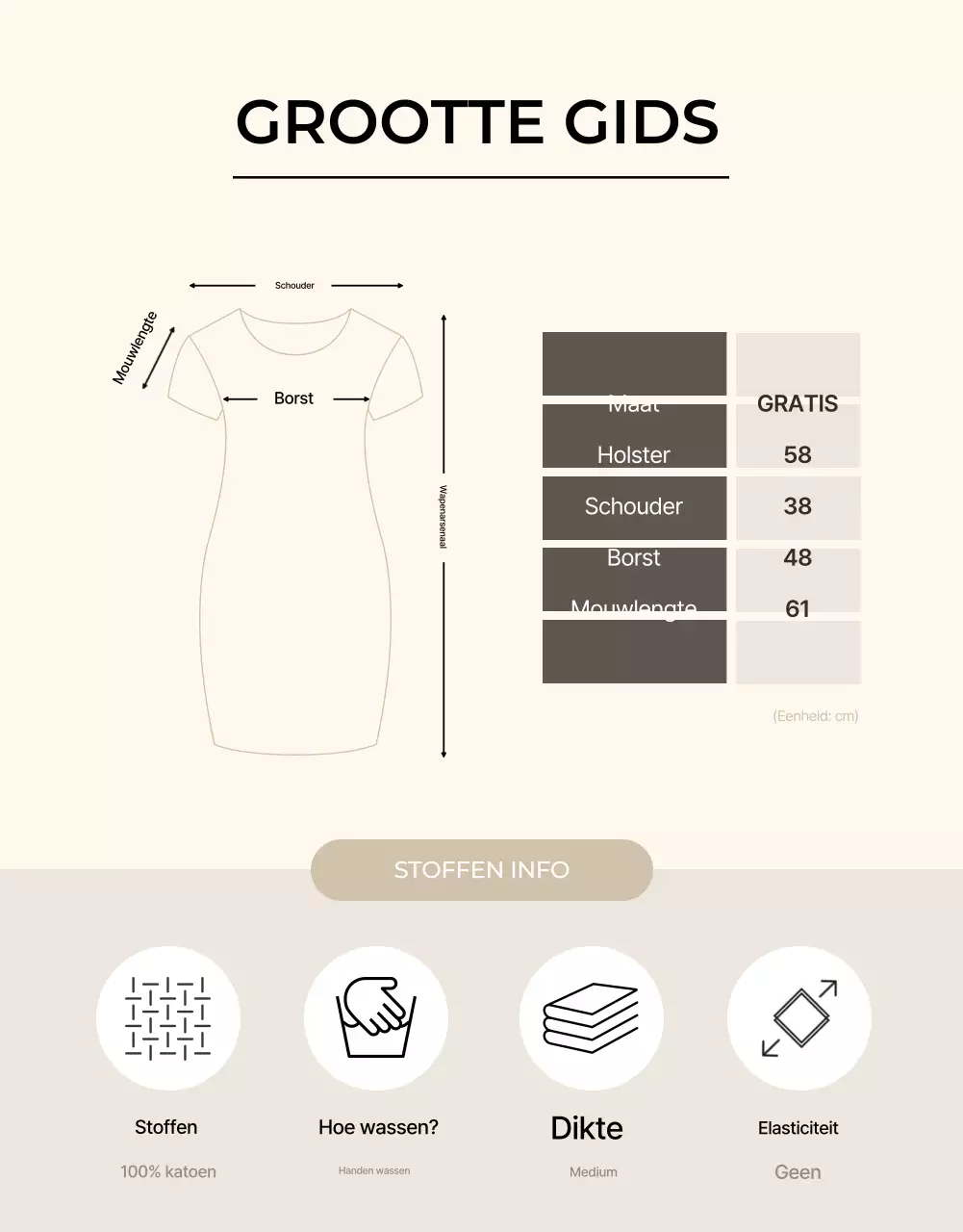 Eenvoudige mode-advertentie in beige