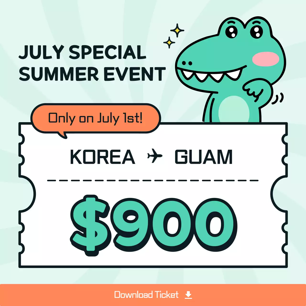 Mint Trendy Travel Promotion Social Media Post