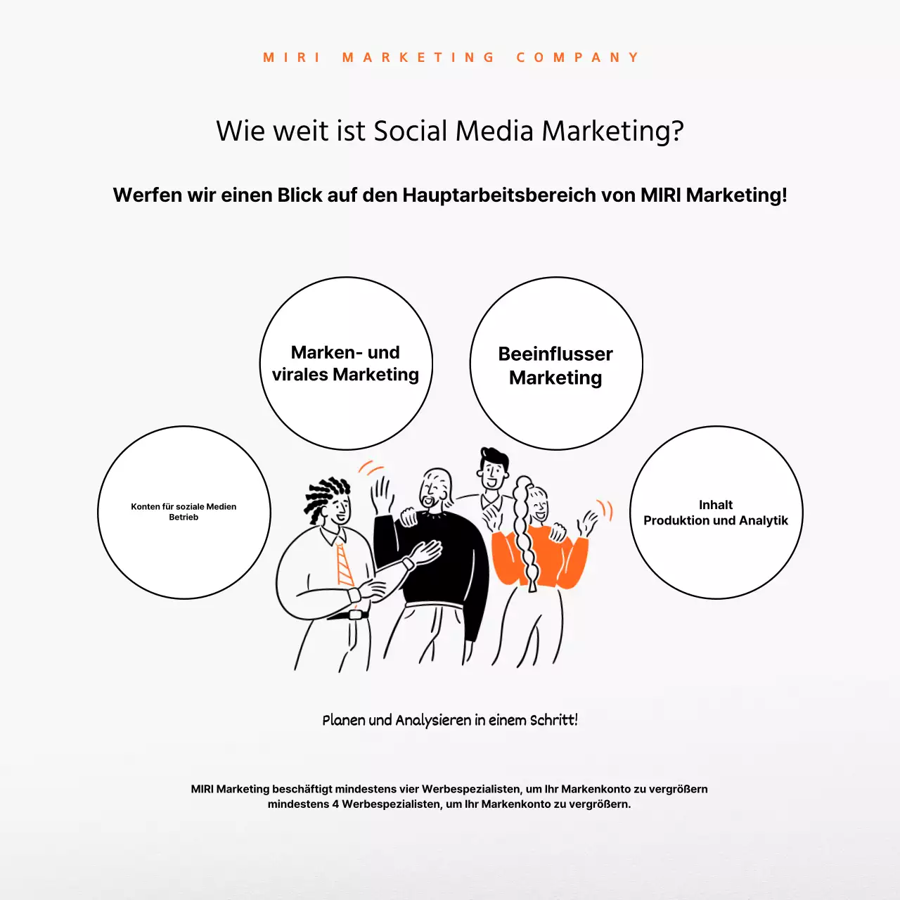 Werben Sie für Ihre Marketingberatung in Orange und Schwarz