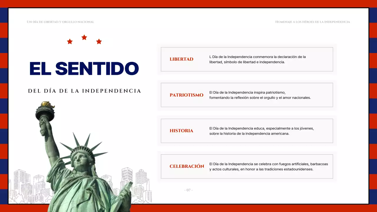 Recursos modernos del 4 de julio en rojo y azul marino