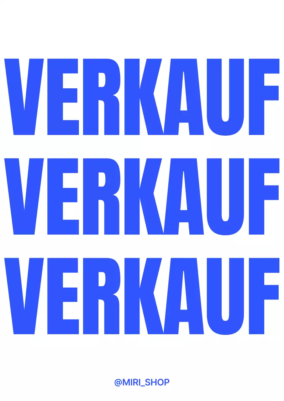 Ein dreidimensionales Plakat für einen Verkauf in kühlen Farben