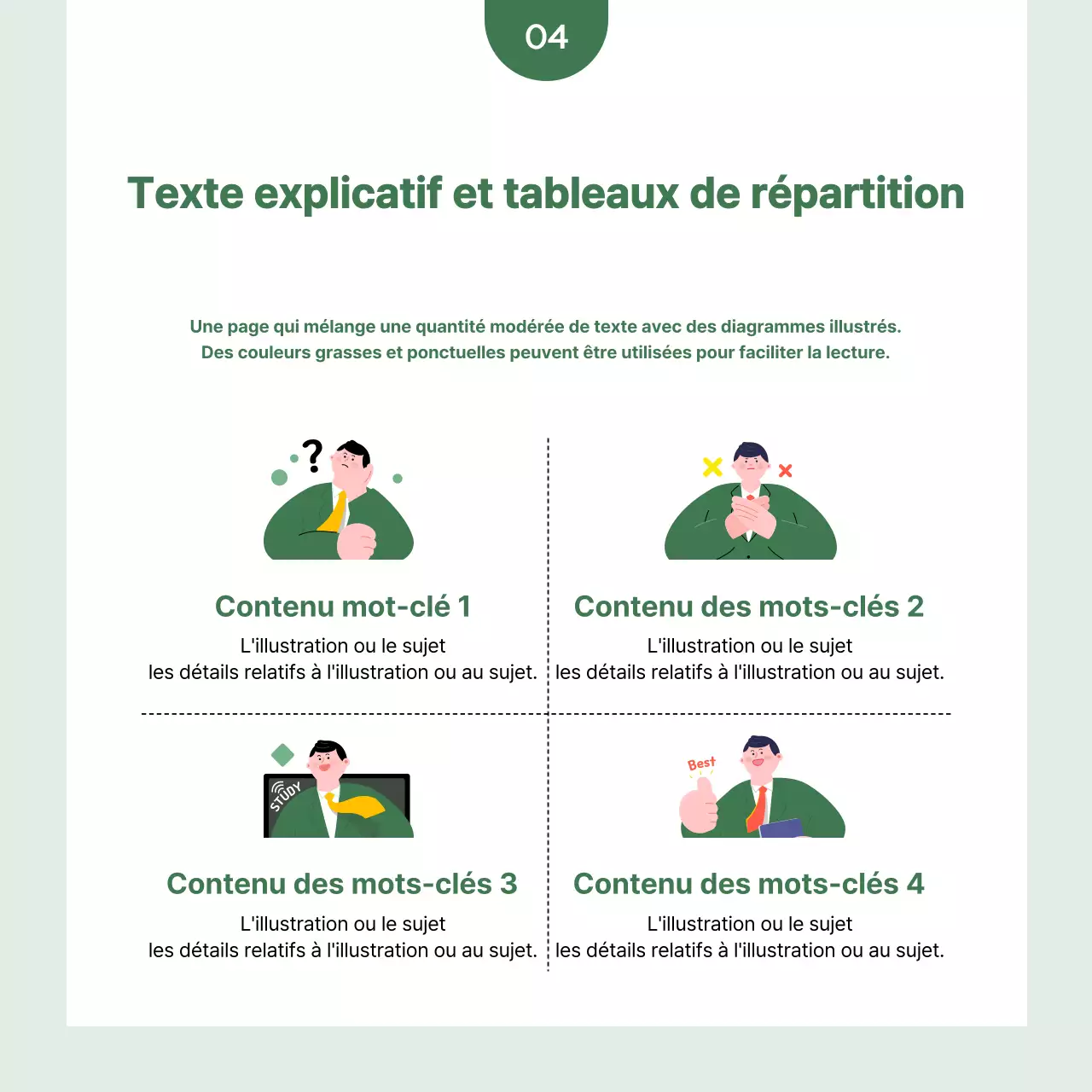 Un simple courrier d'affaires en vert et blanc