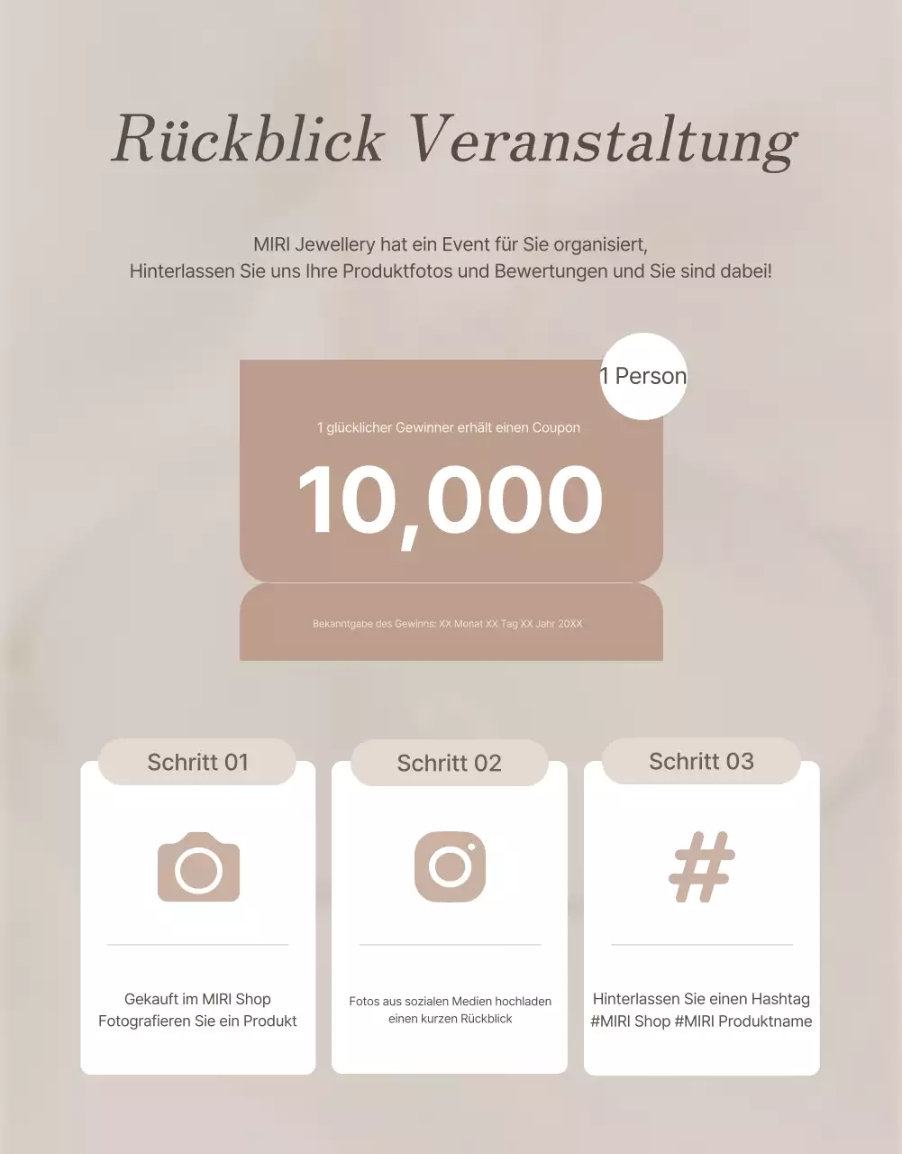 Bewerben Sie Ihre Schmuckbewertungsseite in Braun- und Beigetönen