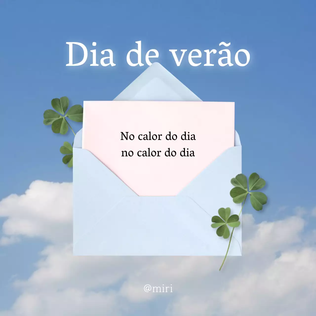 Um bonito anúncio de boas-vindas de verão em azul claro e verde