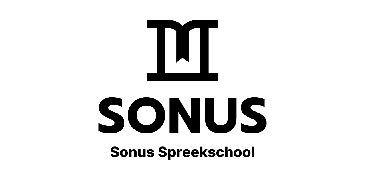 Spraak school ontwerp met icoon van een podium