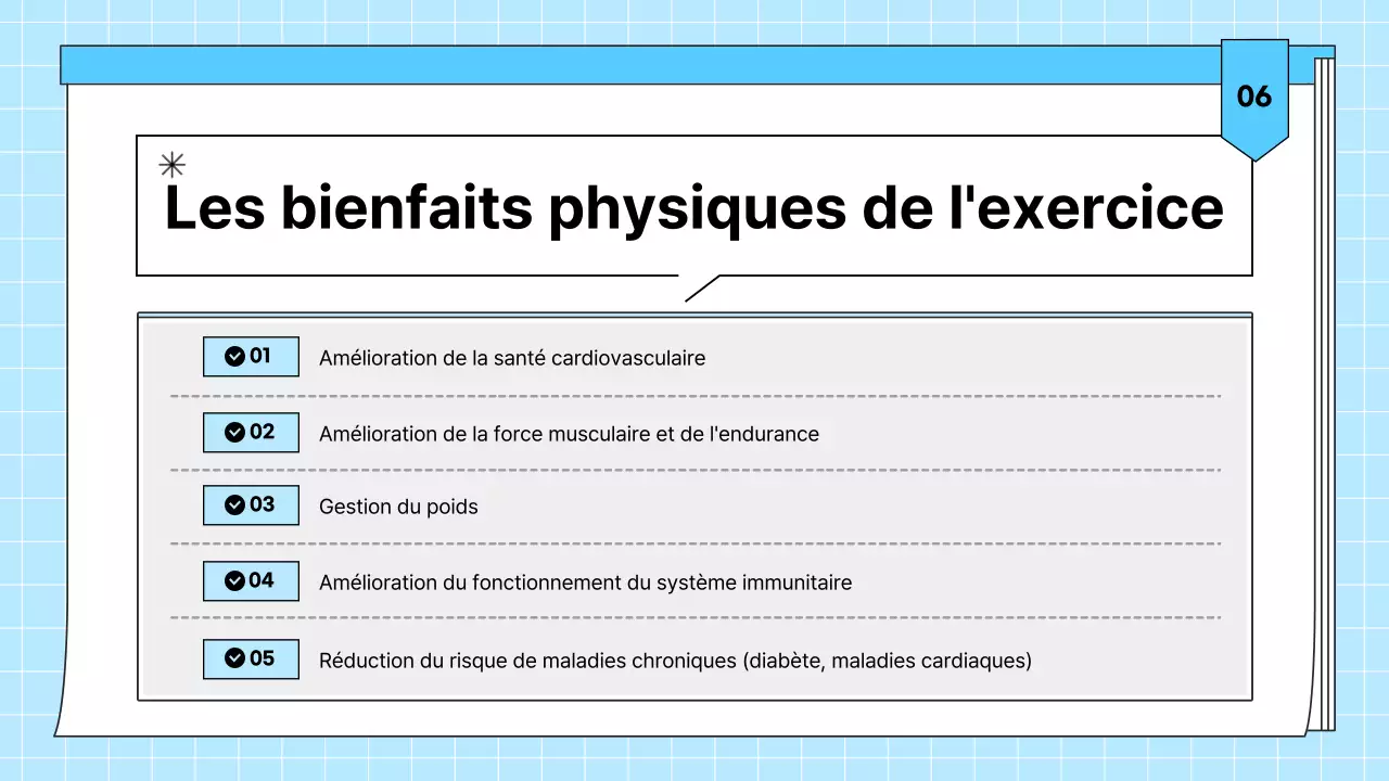 Matériel pédagogique bleu clair pour l'exercice physique simple et la santé