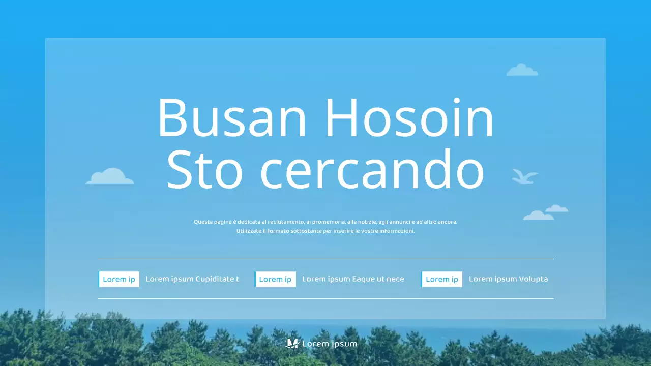 Una semplice guida turistica blu e bianca di Busan