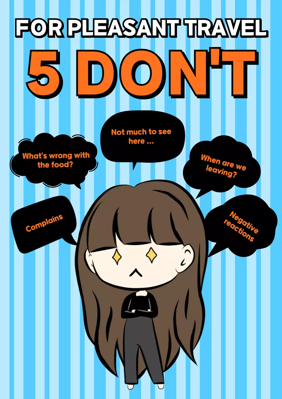 Blue Comic Travel Guide Poster