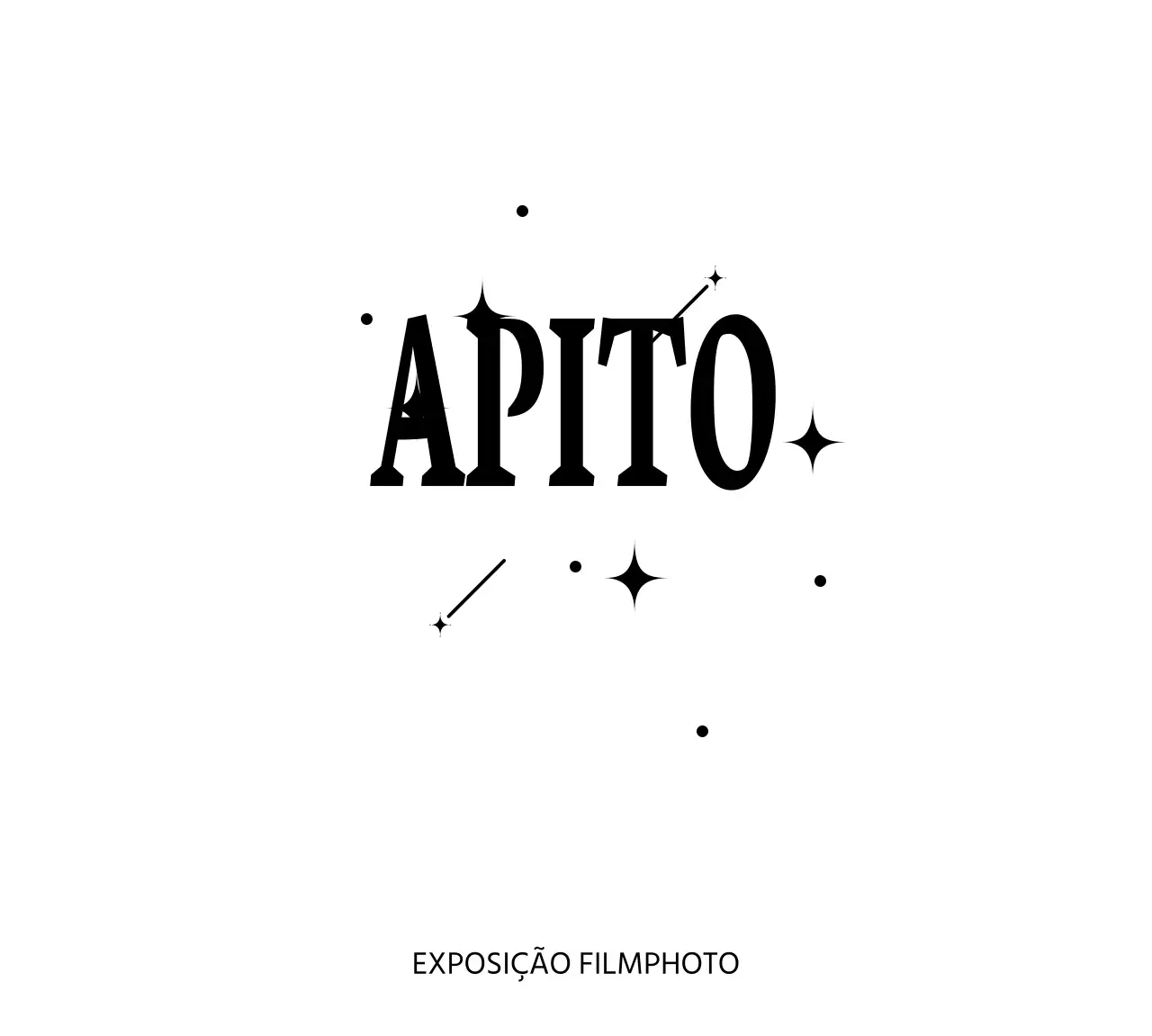 Mercadoria de exposição colorida e sentimental com tipos de letra serifados, purpurinas e estrelas cadentes