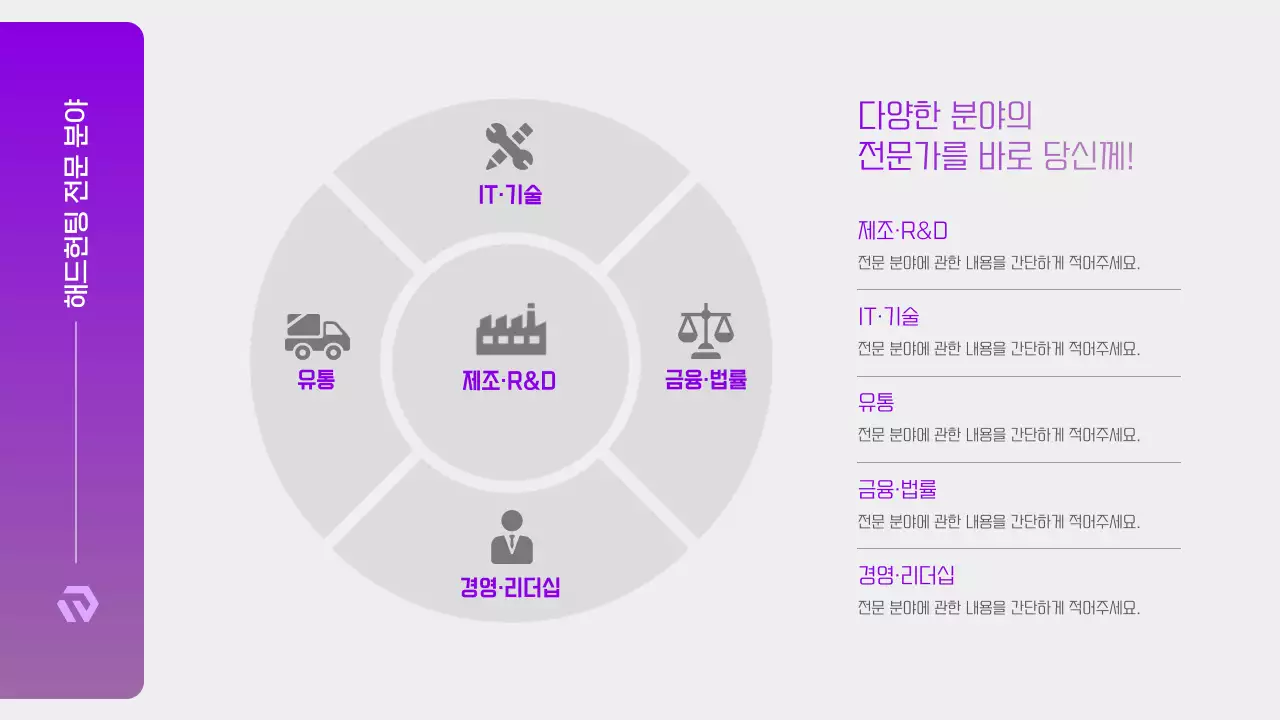 보라와 흰색의 모던한 HR헤드헌딩 제안서