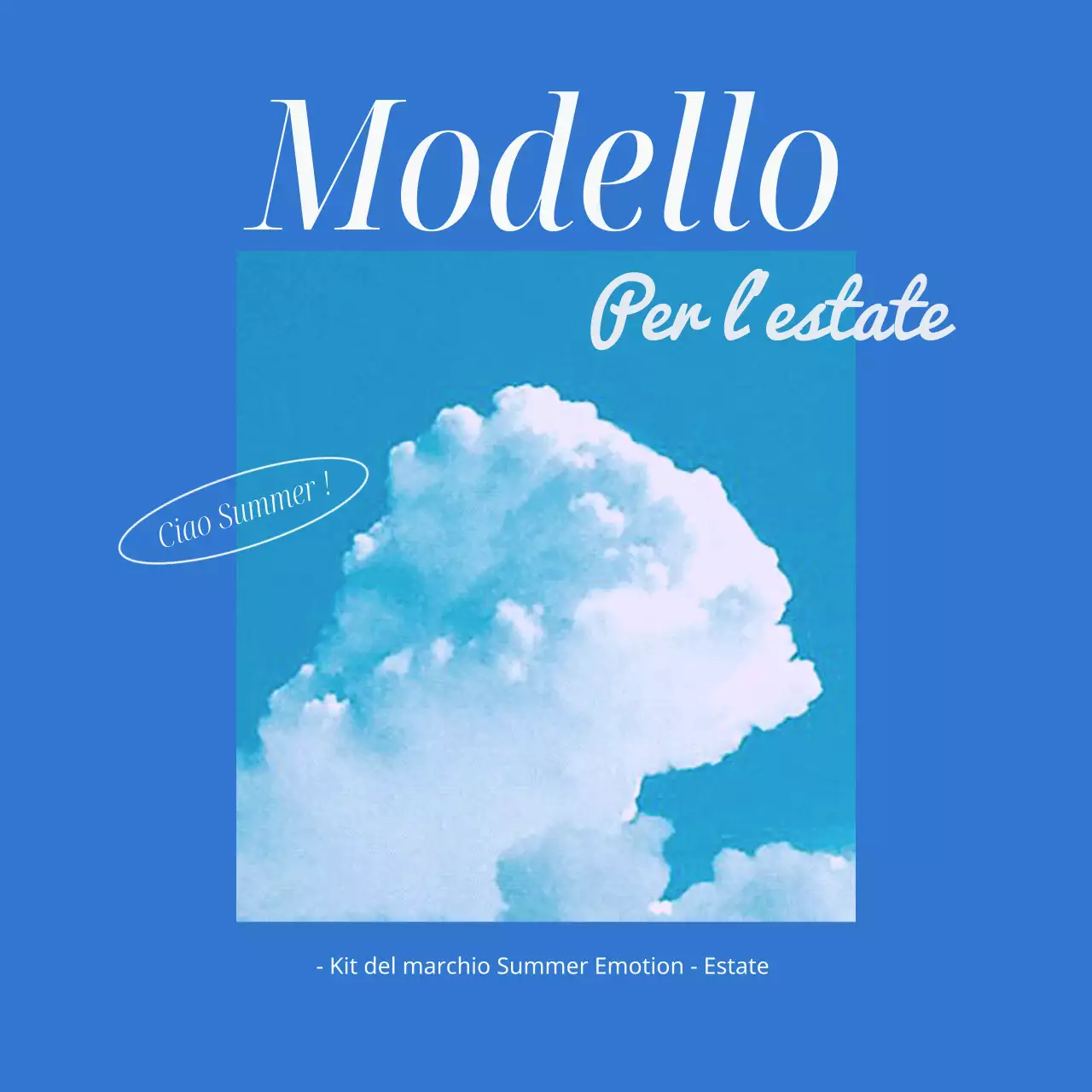 Annuncio per eventi semplice e di ispirazione estiva in azzurro e blu