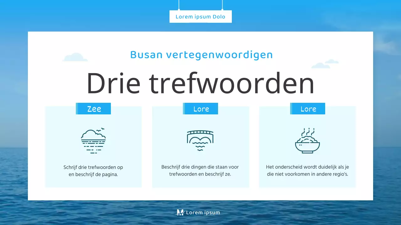 Een eenvoudige blauw-witte toeristische gids voor Busan