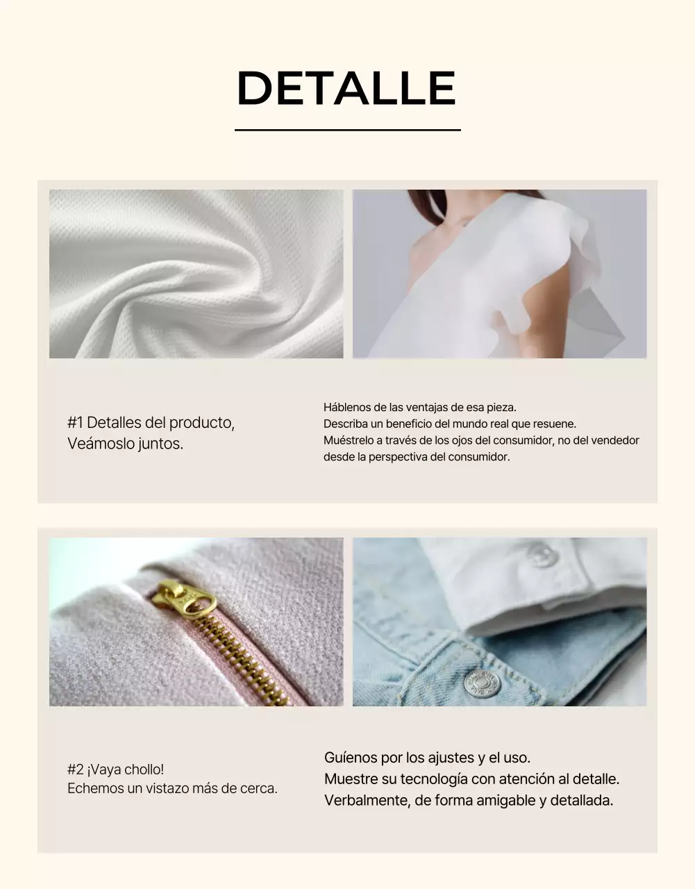 Anuncio de moda sencillo en beige