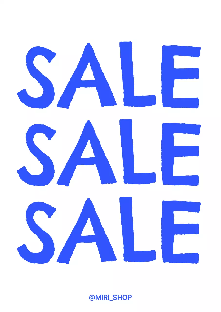 A three-dimensional poster for a sale with cool colors