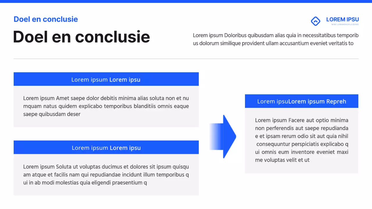 Eenvoudig trainingsmateriaal voor leerkrachten in blauw en zwart