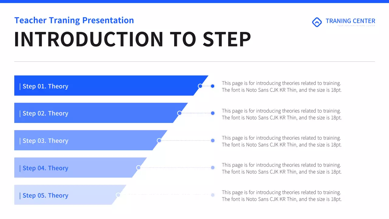 Blue Professional Teacher Guide Presentation