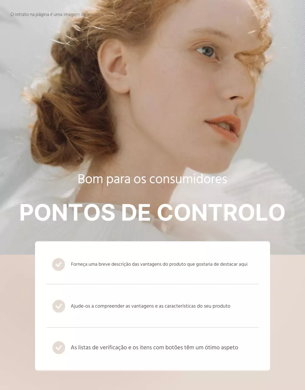 Promover a página do seu ponto de controlo de jóias em castanho e bege