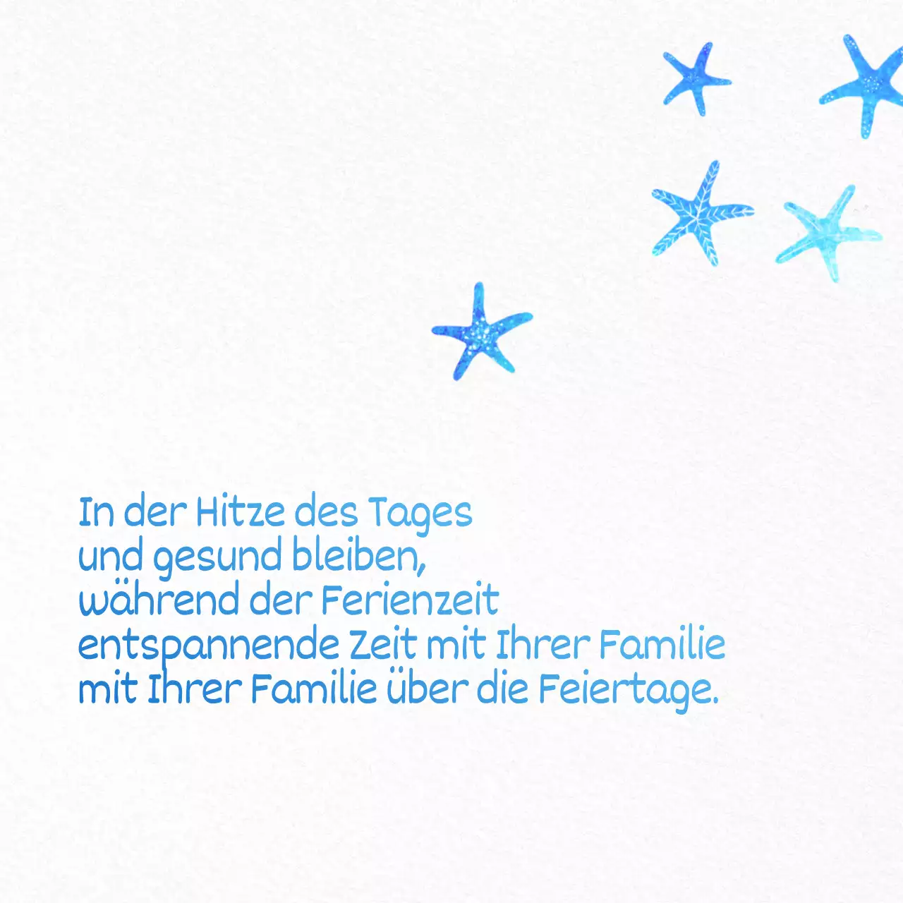 Einfache Kalligraphie Sommergrüße Sammlung in hellblau und blau