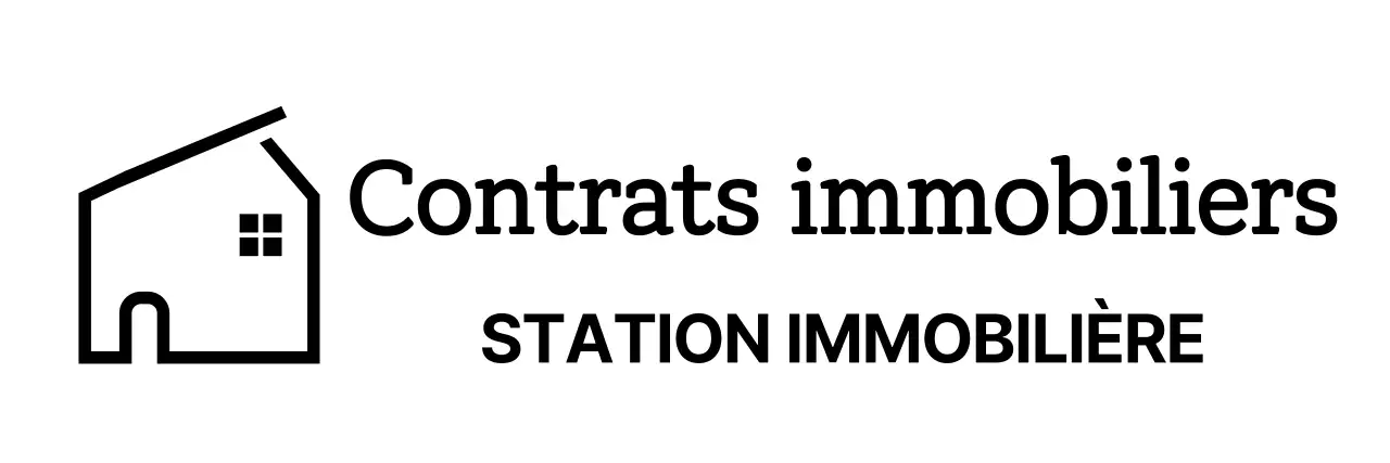 Logo d'un contrat immobilier avec une illustration en forme de maison