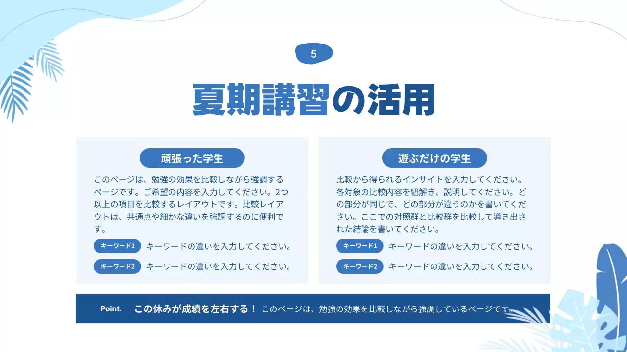 青 涼しい 夏期講習 資料 プレゼンテーション