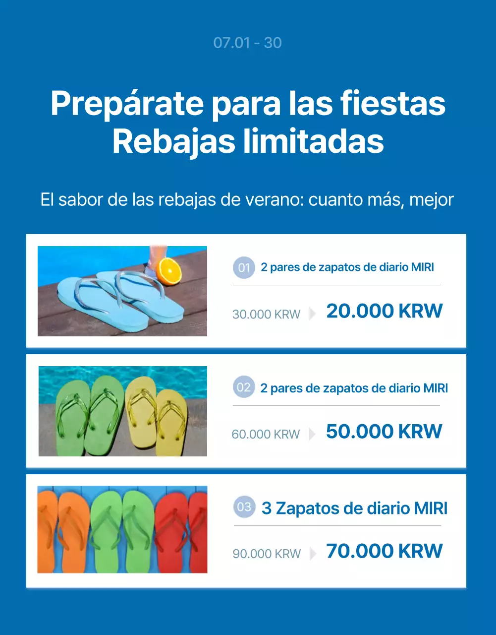 Una sencilla introducción a las rebajas de temporada en azul marino y blanco