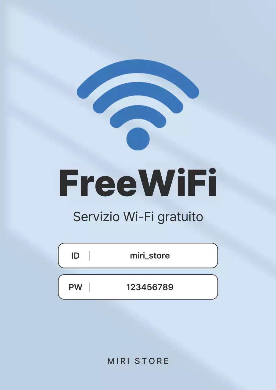 Semplice avviso di connessione wifi blu e azzurro