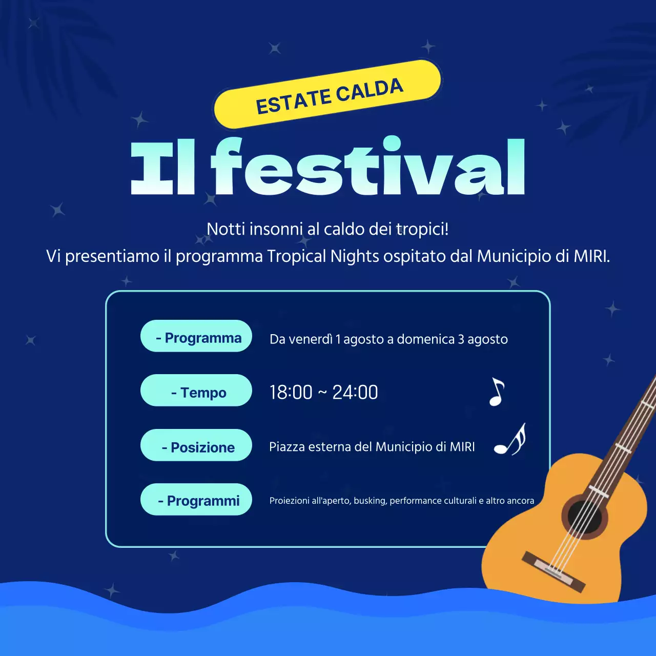 Promuovete le festività natalizie con i toni del giallo e del blu.