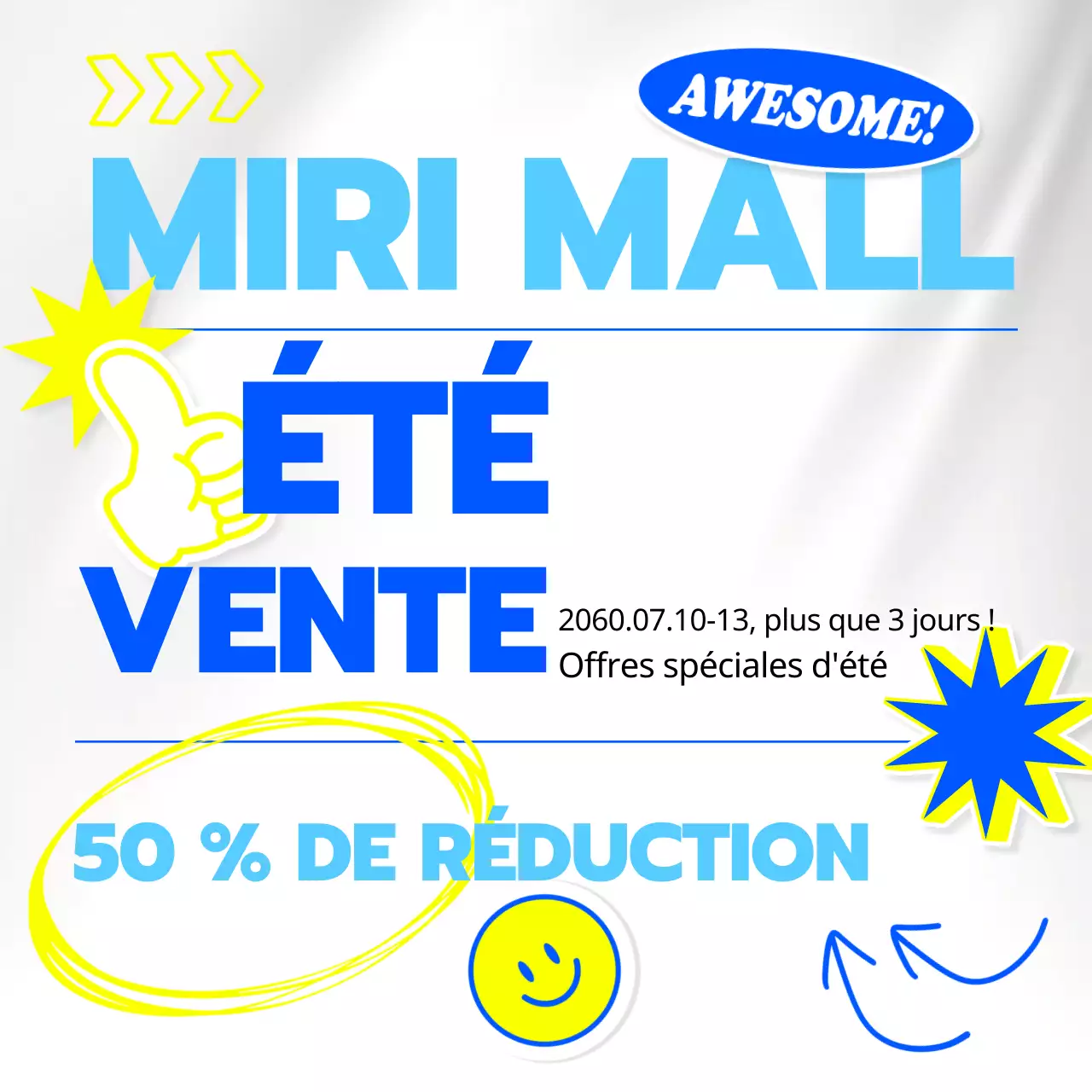 Promouvoir une jolie vente de jaune et de bleu