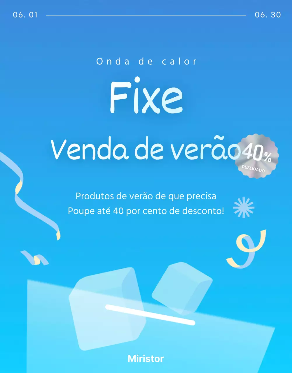 Promover uma venda de verão moderna em azul e azul celeste