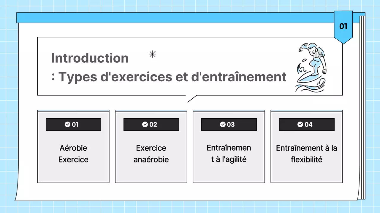 Matériel pédagogique bleu clair pour l'exercice physique simple et la santé