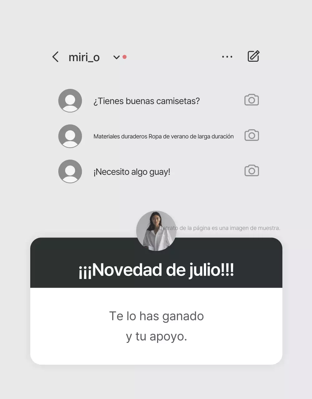 Promocione su página de introducción en un centro comercial de moda en gris y azul claro