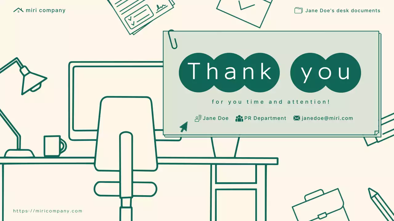 그린 미니멀 오피스 문서 공지 프레젠테이션