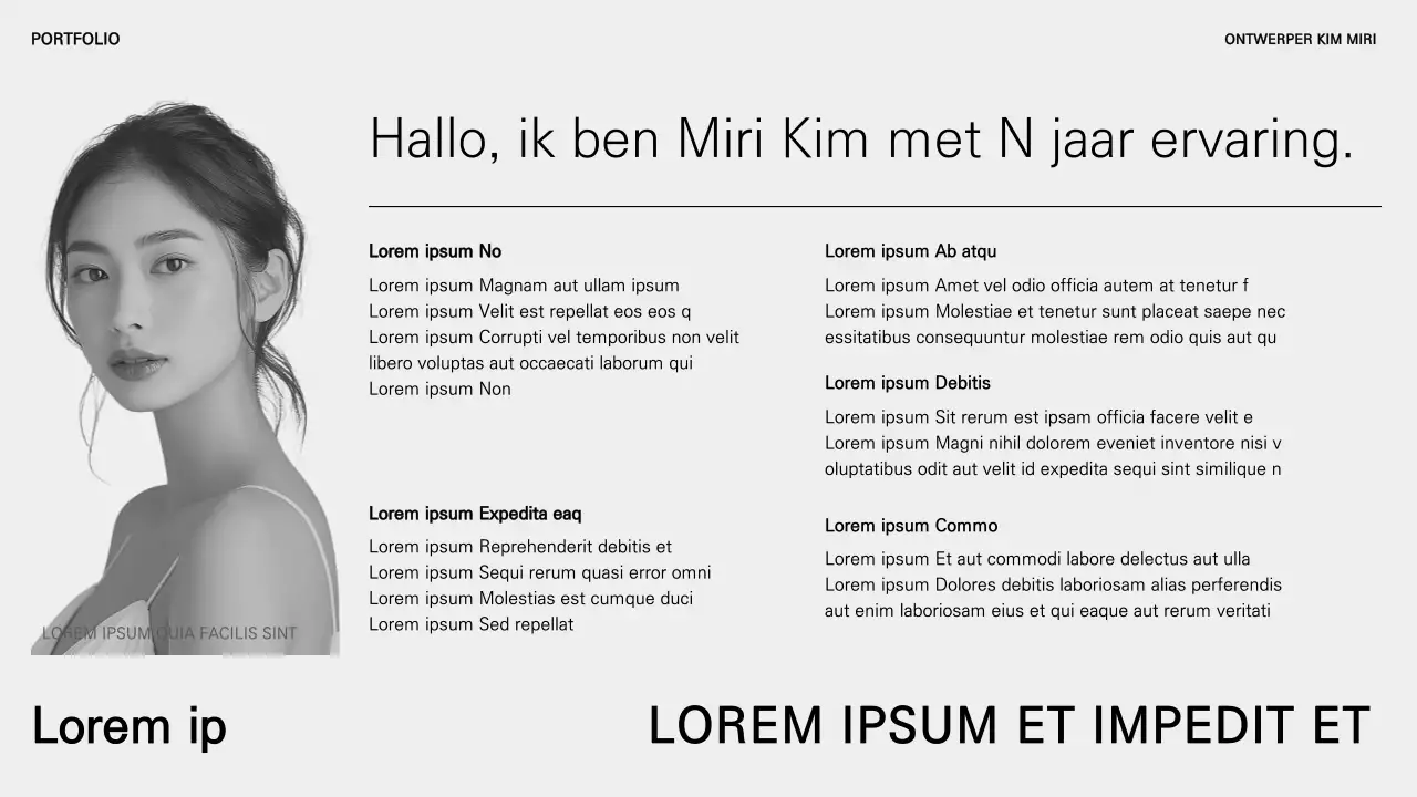 Een basis zwart-wit carrièreportfolio