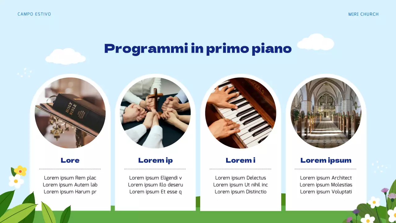 Risorse per la scuola biblica estiva in azzurro e verde