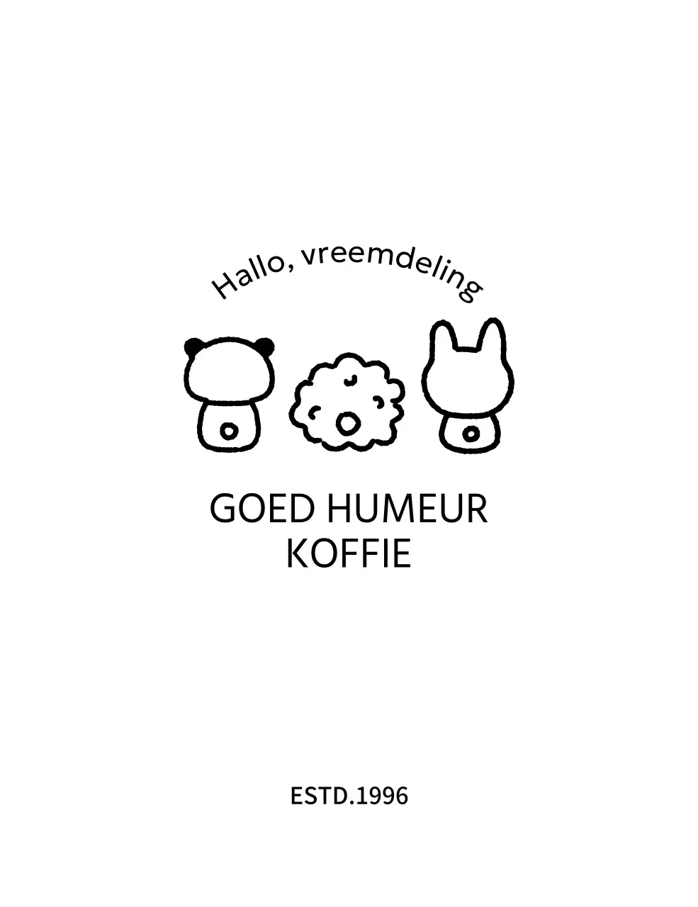 Leuke cafe merchandise met illustraties van dieren van achteren