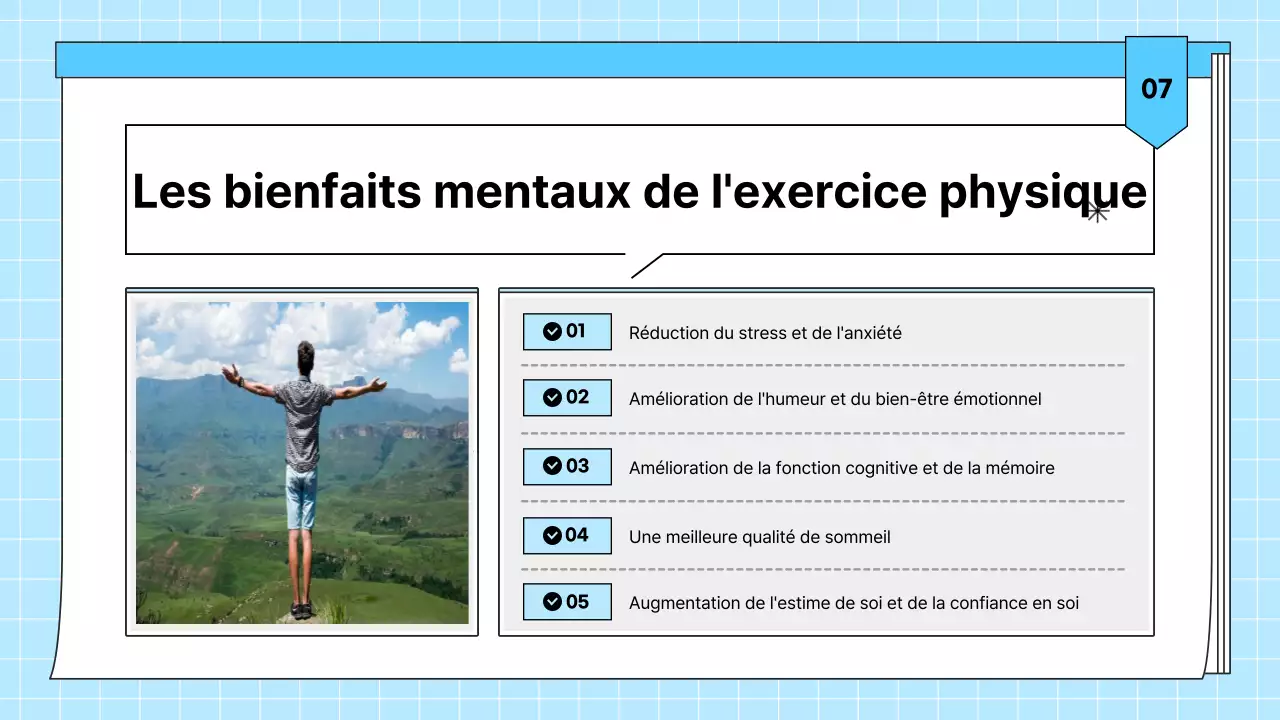 Matériel pédagogique bleu clair pour l'exercice physique simple et la santé