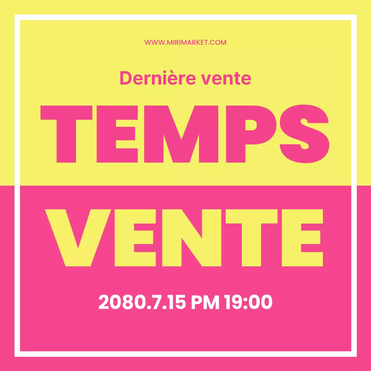 Annonces de rabais surlignées de coquilles jaunes et roses.