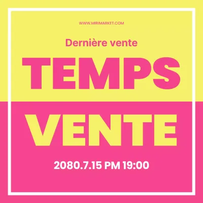 Annonces de rabais surlignées de coquilles jaunes et roses.