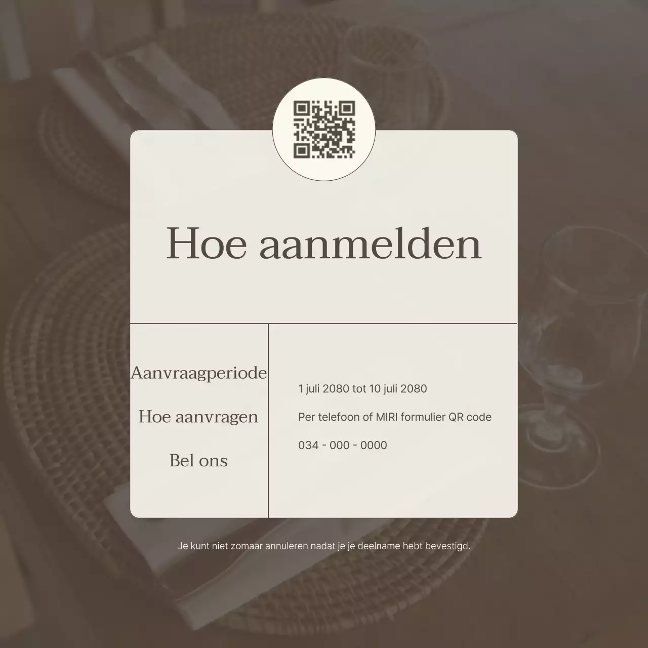 Aankondiging van een luxe eendaagse les in ivoor en bruin