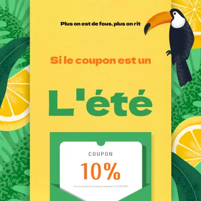 Promouvoir un événement de coupons tropicaux en vert