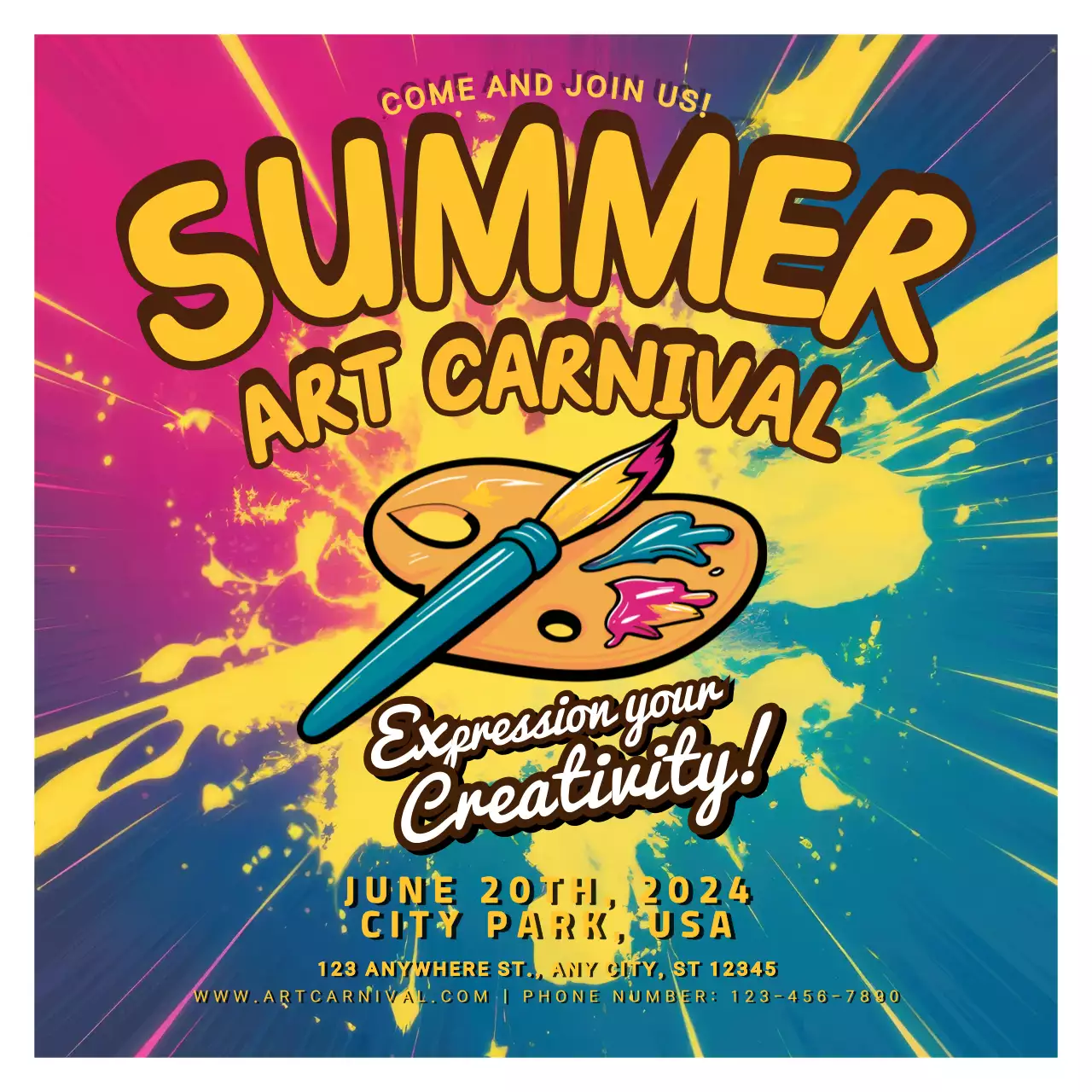 Rainbow Trendy Art Event Poster